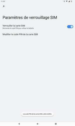 Votre code PIN de la carte SIM a été modifié