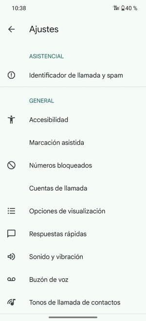 Seleccione Buzón de voz