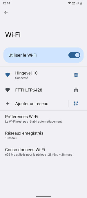 Vous êtes maintenant connecté au réseau Wi-Fi