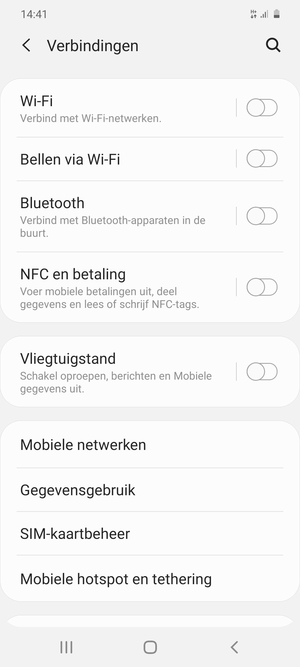 Selecteer Mobiele netwerken