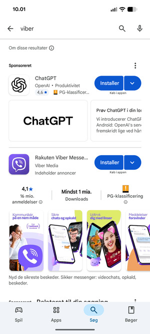 Vælg appen