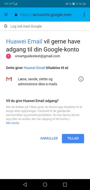 Vælg TILLAD