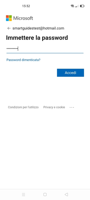 Inserisci la tua password e seleziona Accedi