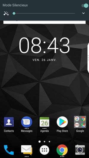 Appuyez une fois de plus pour passer en mode silencieux