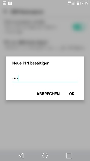 Bestätigen Sie Ihre neue PIN und wählen Sie OK