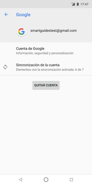 Seleccione Sincronización de la cuenta