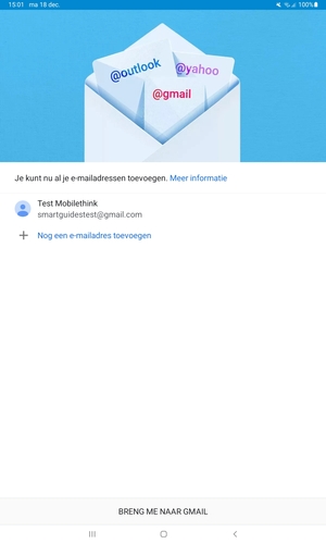 Selecteer BRENG ME NAAR GMAIL