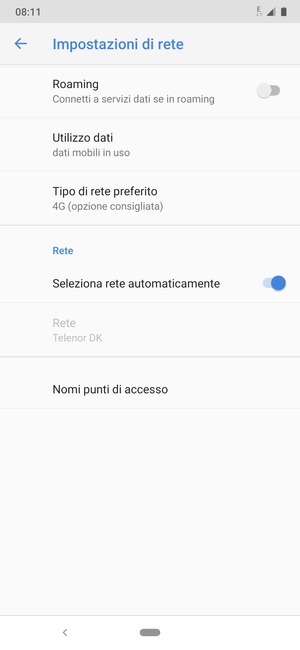 Scorri e seleziona Nomi punti di accesso