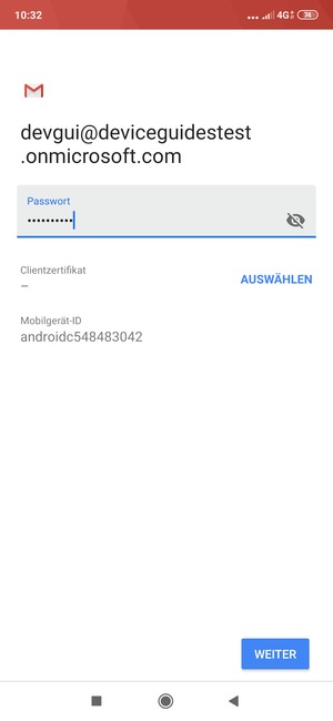 Geben Sie Ihre Passwort ein und wählen Sie WEITER