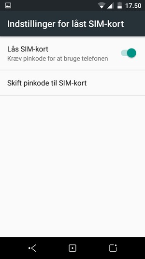 Vælg Skift pinkode til SIM-kort
