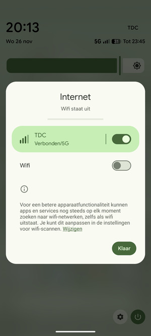 Selecteer Done