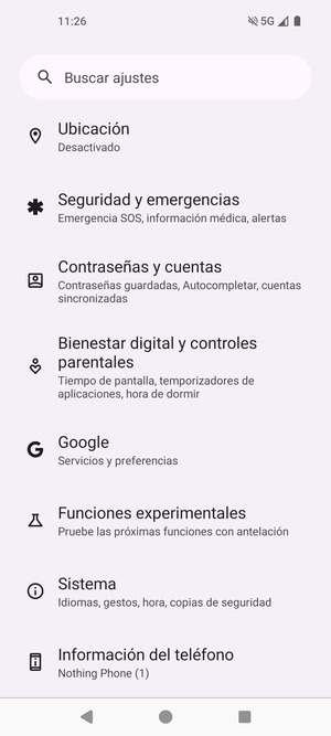 Desplácese y seleccione Sistema