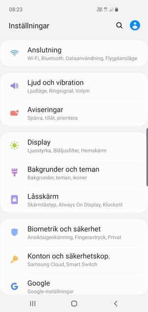 Välj Anslutning