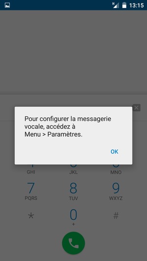Si votre messagerie vocale n'est pas configurée, sélectionnez OK
