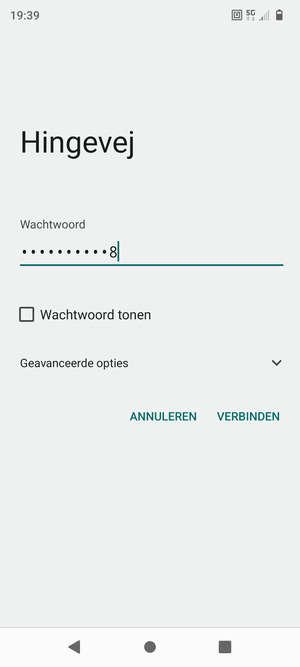 Voer het WiFi-wachtwoord in en selecteer VERBINDEN