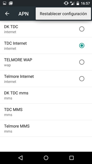 Seleccione Restablecer configuración