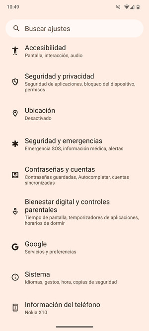 Desplácese y seleccione Sistema