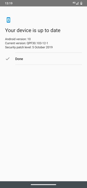 If your phone is up to date, select Done