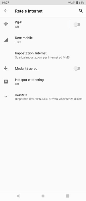 Seleziona Rete mobile