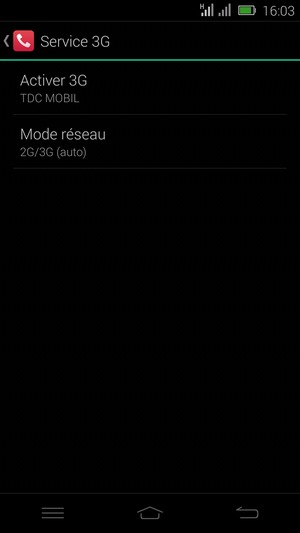 Sélectionnez Mode réseau