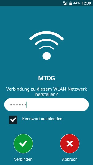 Geben Sie das WLAN-Passwort ein und wählen Sie Verbinden