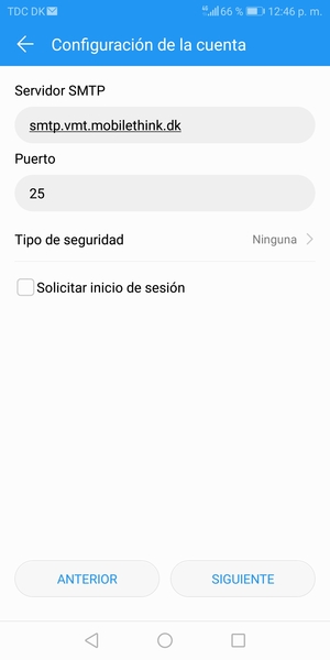 Desmarque la casilla de verificación Solicitar inicio de sesión y seleccione SIGUIENTE