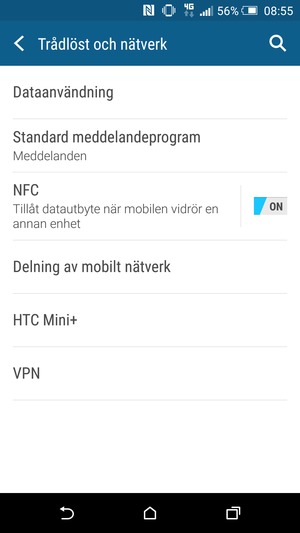 Välj Delning av mobilt nätverk