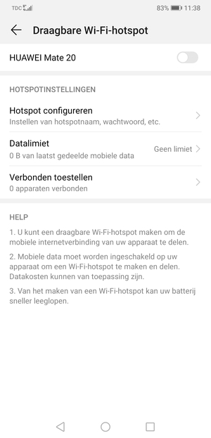 Selecteer Hotspot configureren