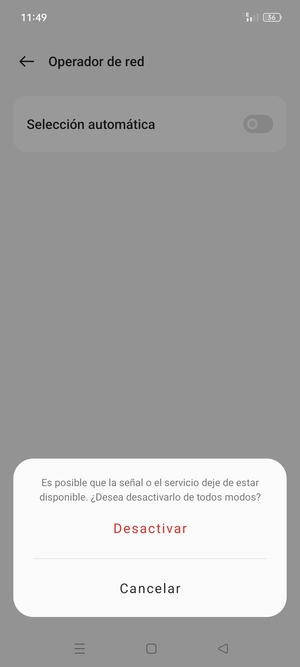 Seleccione Desactivado