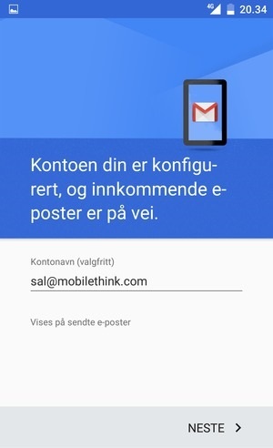 Gi kontoen din et navn og velg NESTE
