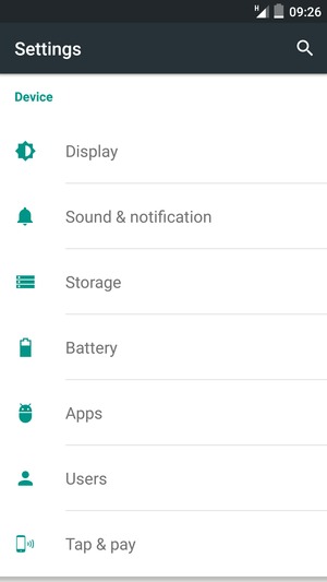 Scroll to and select Battery