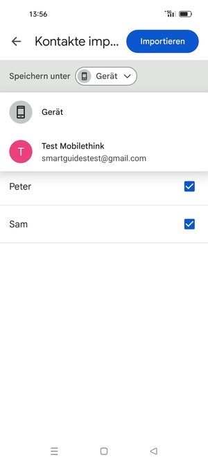 Wählen Sie Ihr  Google-Konto