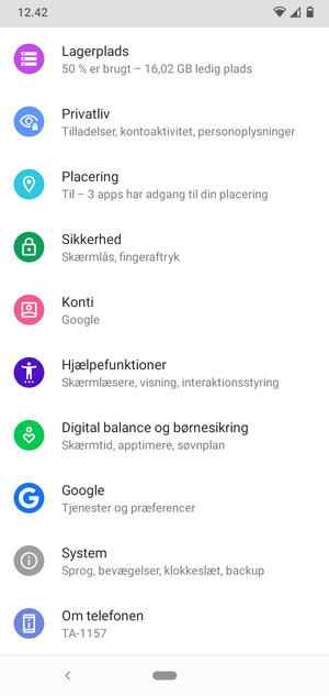 Scroll til og vælg Sikkerhed