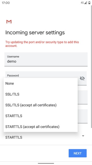 Select None and NEXT