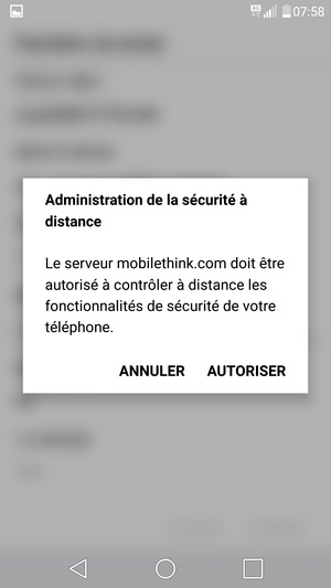 Sélectionnez AUTORISER