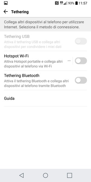 Seleziona Hotspot Wi-Fi