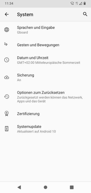 Wählen Sie Systemupdate
