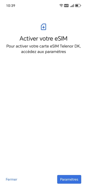 Sélectionnez Paramètres