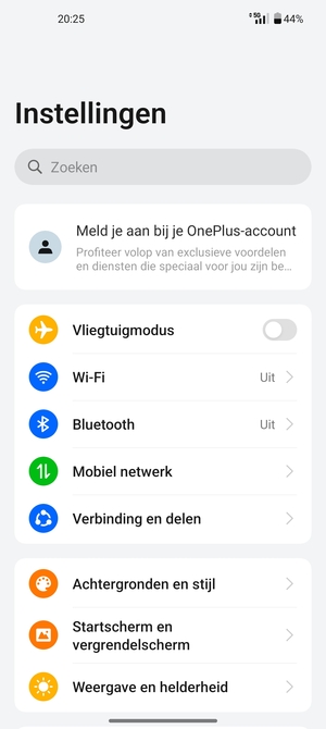 Selecteer Mobiel netwerk