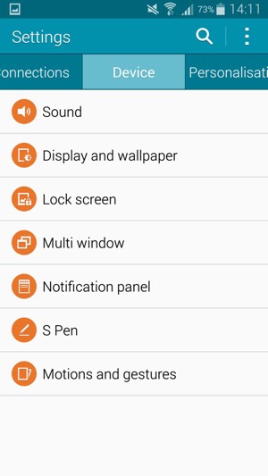 To activate your screen lock, go to the Device menu and select Lock screen