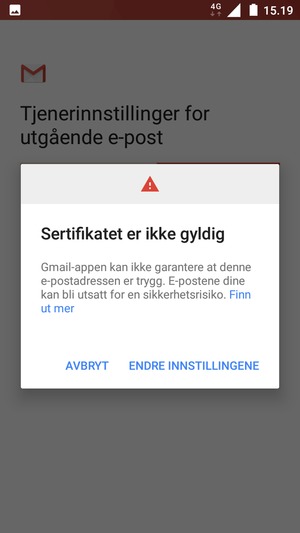 Velg ENDRE INNSTILLINGENE