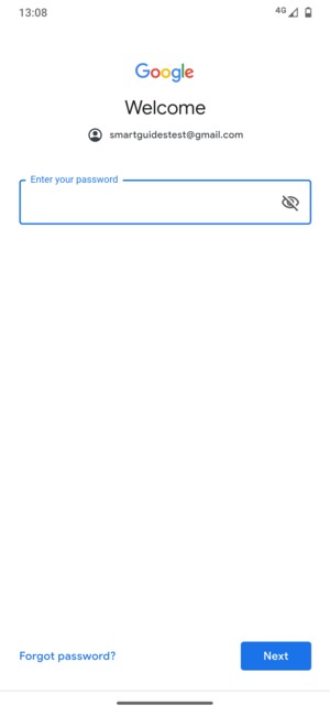 Enter your password and select Next