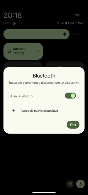 Disattiva Usar Bluetooth
