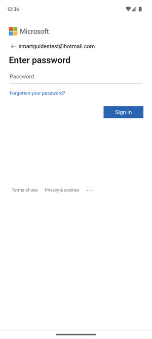 Enter your password and select Sign in