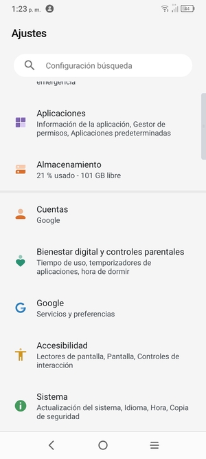 Desplácese y seleccione Sistema