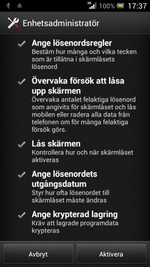 Välj Aktivera