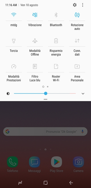Seleziona Vibrazione per passare alla modalità silenziosa