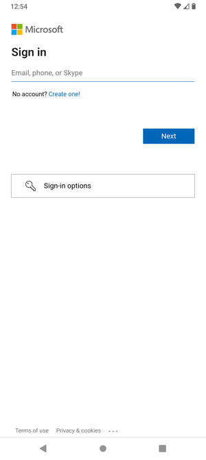 Enter your Email address and select Next