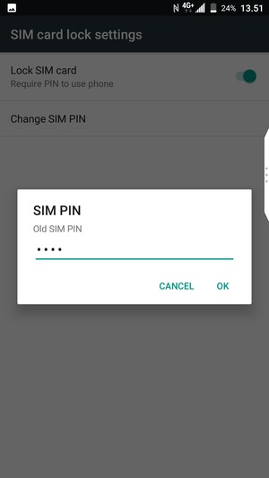 Enter your Old SIM PIN and select OK