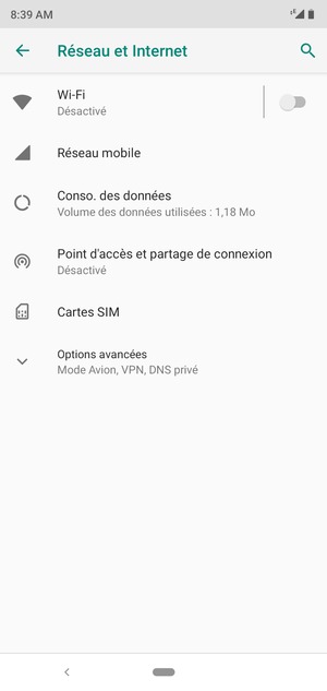 Sélectionnez Réseau mobile